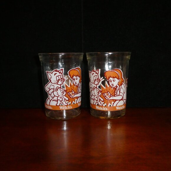 TWO Tom & Jerry Collectible Welch’s Jelly Juice Glasses Warner Bros Looney Toons - Picture 5 of 9